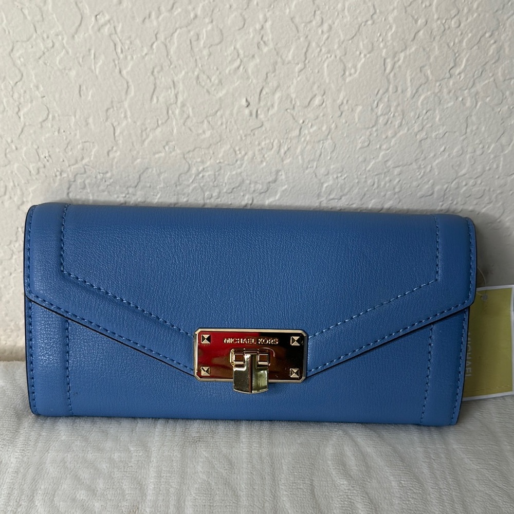 Michael Kors Sky Blue Leather Wallet